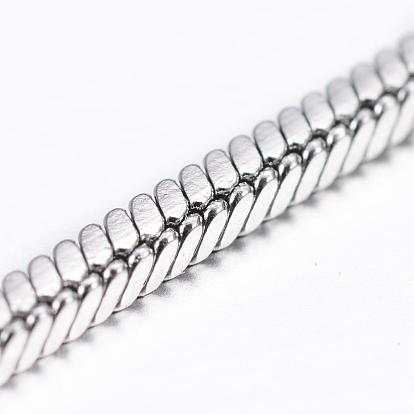 304 Stainless Steel Square Snake Chains, Soldered