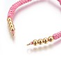 Nylon Cord Braided Bead Bracelets Making, with Brass Beads, Long-Lasting Plated, Real 24K Gold Plated