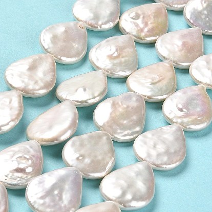 Natural Baroque Pearl Keshi Pearl Beads Strands, Cultured Freshwater Pearl, Teardrop, Grade 7A+