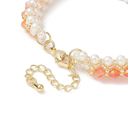 Glass Imitation Pearl & Bicone Beaded Bracelets