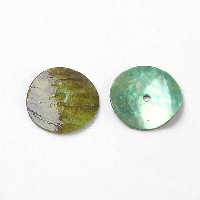 Natural Freshwater Shell Beads, Dyed, Disc/Flat Round, Heishi Beads