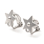 Alloy Clip-on Earring Findings, with Horizontal Loops, for Non-pierced Ears, Star