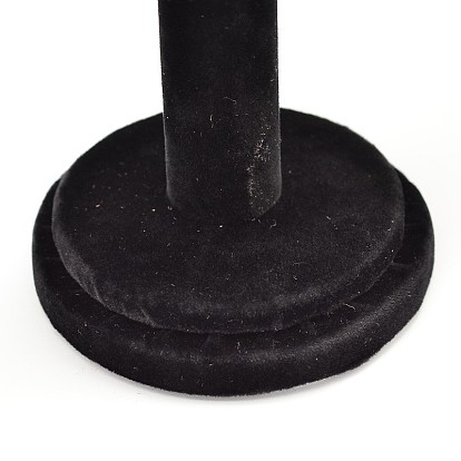 Т-пластик ювелирные изделия браслет дисплеи, обтянута бархатом, с деревянным основанием, 15x22x5.5 см