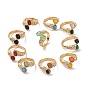 Овальное открытое кольцо-манжета с драгоценными камнями и стразами, ионное покрытие (ip) 304 ювелирные изделия из нержавеющей стали для женщин, золотые