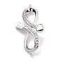 Bras Micro Pave Clear Cubic Zirconia Links Connectors, Long-Lasting Plated, Infinity with Heart & Arrow