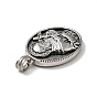 Tibetan Style 304 Stainless Steel Pendants, Religion, Oval with Priest Pattern Charms