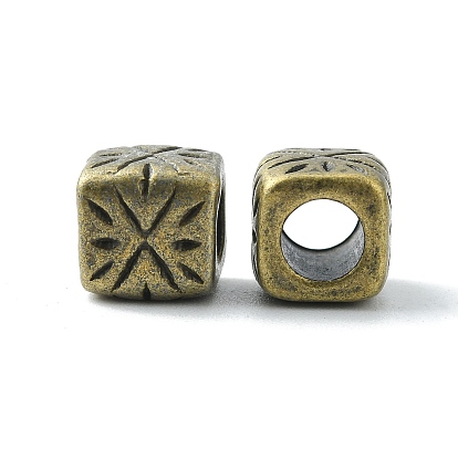  Perles de séparateur de style tibétain , sans plomb et sans cadmium,  largeur de 9 mm, Longueur 9mm, épaisseur de 9mm, Trou: 5.5mm