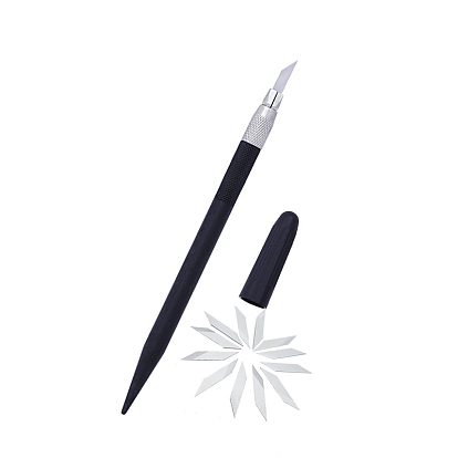 Kit de cuchillo artesanal de talla de acero para artesanía en cuero, con hojas de cuchillo de repuesto, para manualidades artes