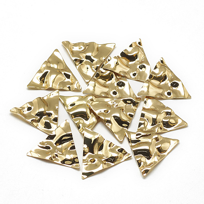 Colgantes de latón, triángulo, real 18 k chapado en oro