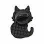 Pin de esmalte con tema de gato, Broche de aleación negra de electroforesis para ropa de mochila