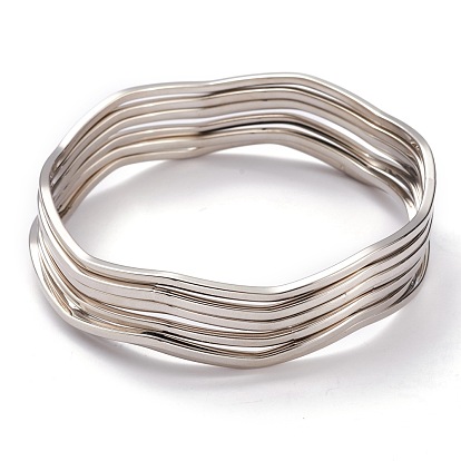 7 placage sous vide de mode simple pour femmes 304 bracelets empilables en acier inoxydable