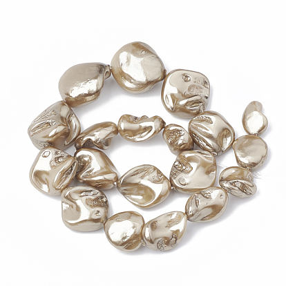 Shell Pearl Beads Strands, Polished, Nugget