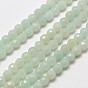 Natural Amazonite Bead Strands, Faceted Round