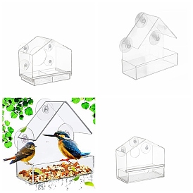 Mangeoire suspendue pour oiseaux en acrylique transparent, mangeoire à oiseaux d'extérieur, conteneur de décoration de jardin, maison