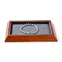 Bandeja de exhibición de pulseras de joyería de madera rectangular, cubierto con microfibra, organizador de monedas de piedra