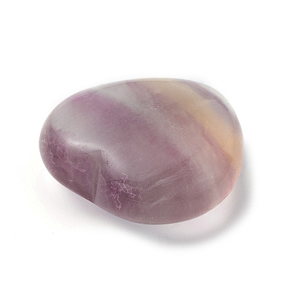 Natural Fluorite Home Heart Love Stones, Pocket Palm Stones for Reiki Balancing