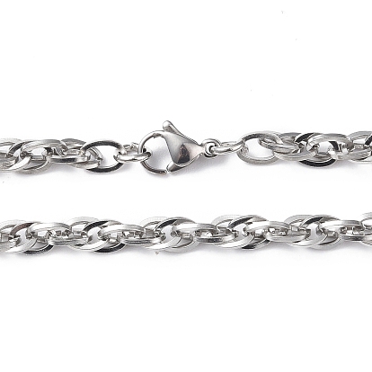 201 collar de cadena de cuerda de acero inoxidable para hombres y mujeres