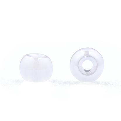 6/0 perles de rocaille imitation verre de jade, éclat, teint, ronde