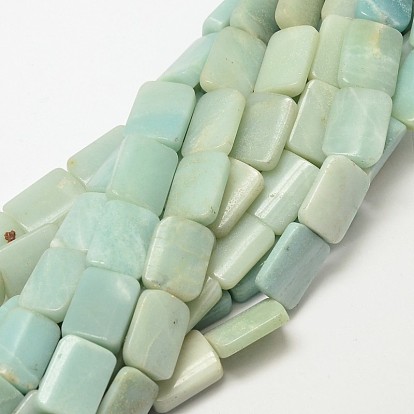 Natural Amazonite Rectangle Beads Strands, 18x13x6mm, Hole: 1mm, about 23pcs/strand, 15.7 inch