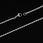 304 Stainless Steel Rope Chain Necklaces, with Lobster Clasps, 19.9 inch