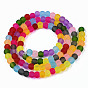 Transparent Frosted Glass Beads Strands, Round