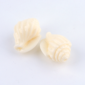 Synthetic Coral Beads, Conch Shell, 17.5x12.5x11mm, Hole: 1.5mm