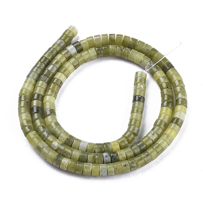 Natural TaiWan Jade Beads Strands, Heishi Beads, Flat Round/Disc