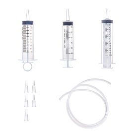Plastic Irrigation Feeding Syringe, Hollow Pipe PVC Tubular Rubber Cord and Tapered Tips Dispensing Needles