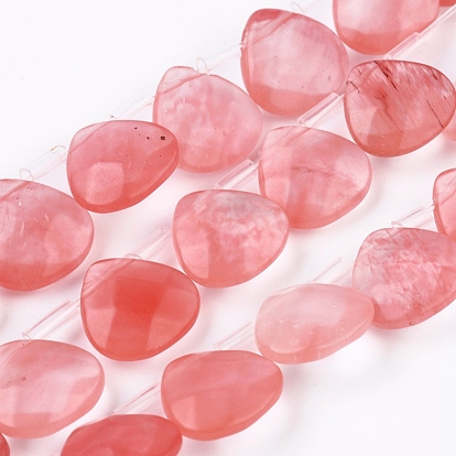 Watermelon Stone Beads Strands, Top Drilled Beads, Faceted, Teardrop