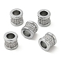 Rack Plating Brass Micro Pave Clear Cubic Zirconia European Beads, 
Large Hole Beads, Cadmium Free & Lead Free, Column