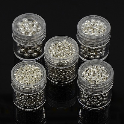 De fer ronde perles d'espacement, 2~5mm, trou: 1~2mm (cinq dimensions: 5mm, trou: 2mm, 4mm, trou: 1.7mm, 3mm, trou: 1.2mm, 2.5mm, trou: 1mm, 2mm, trou: 0.8mm)