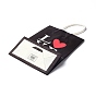 Sacs d'emballage en papier rectangle, avec une poignée, pour sacs-cadeaux et sacs à provisions, Saint Valentin, mot d'amour