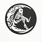 Компьютеризированная вышивка тканью утюжок на / шить на заплатках, аксессуары для костюма, аппликация, плоский круг с луной и человеческим скелетом