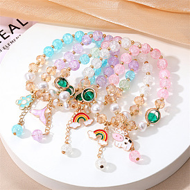 Mermaid Tail Rainbow Bracelet: Cute Cartoon Charm for Women's Fashion Jewelry