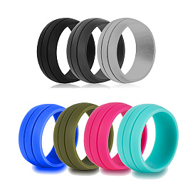 Fashionable Silicone Ring for Couples - Punk Style, Sporty, 8.5mm Width