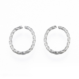304 Stainless Steel Jump Rings, Open Jump Rings, Twisted, Oval