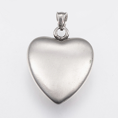 304 pendentifs cœurs réparés en acier inoxydable, coeur brisé