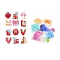 День святого Валентина, животные и слова, любовь, алмазные наклейки, наборы для начинающих, включая точечную ручку, тарелка, Стразы, клей глина