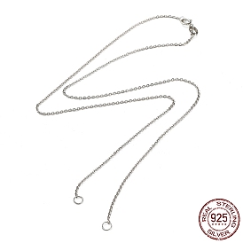 Родиевое покрытие 925 цепочки из стерлингового серебра, изготовление ожерелья, для изготовления именных ожерелий, с пружинными застежками и штампом s925