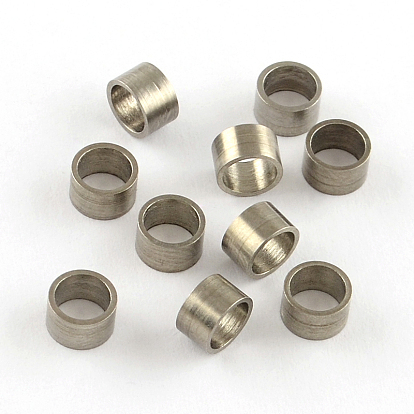 Grand trou 201 perles d'espacement en acier inoxydable, colonne, 3x5mm, Trou: 4mm