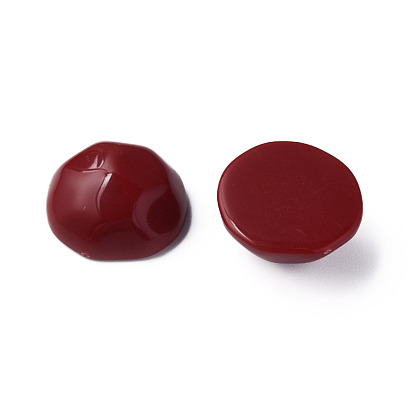 Opaque Acrylic Cabochons, Faceted, Half Round