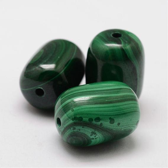 Cire gourde perles de malachite naturelle