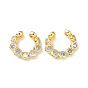 Clear Cubic Zirconia Diamond Wrap Cuff Earrings, Rack Plating Brass Jewelry for Women, Lead Free & Cadmium Free