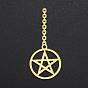 Ion Plating(IP) 201 Stainless Steel Pendants, Laser Cut, Ring with Star