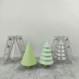 Moules de bougie en plastique transparent, pour les outils de fabrication de bougies, avec la vis, forme d'arbre