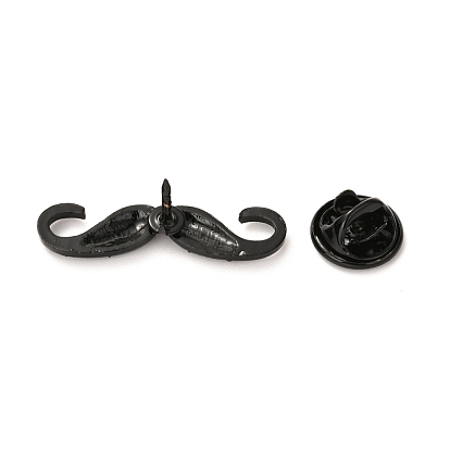 Alloy Enamel Brooches, Enamel Pin, with Rubber Clutches, Beard, Electrophoresis Black
