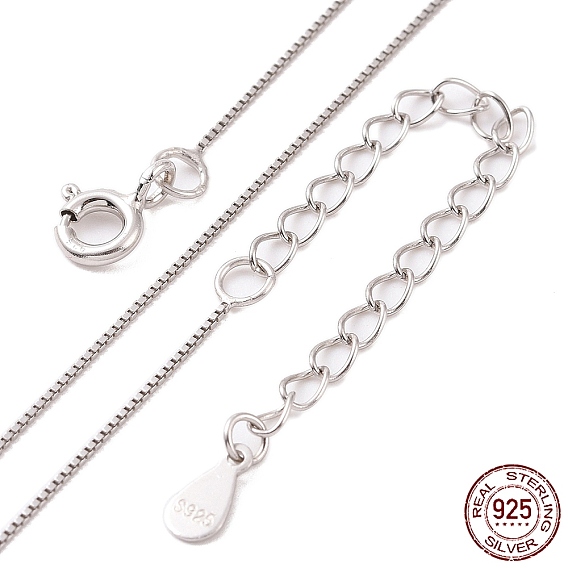 925 ожерелье-цепочка из стерлингового серебра, коробка цепи, с печатью s925, долговечный