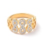 Anillo de dedo infinito con diamantes de imitación de cristal, 304 joyas de acero inoxidable para mujer
