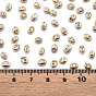 Perles de rocailles en verre de couleurs opaques teintes, Argenté, 2-trou, ovale
