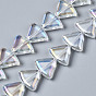 Abalorios de vidrio electrochapa, color de ab, triángulo